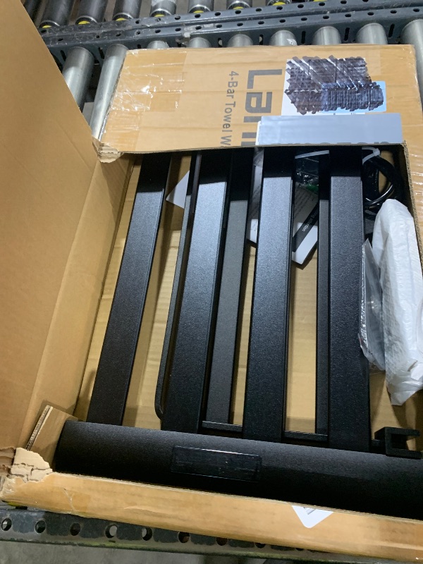 Photo 1 of LANMEL 2 in 1 Towel Warmer Rack & Towel Rack Wall, 4 Bars Electric Wall Mounted Heated Towel Racks for Bathroom, 24H Time Setting and Temperature Control Heated Drying Rack