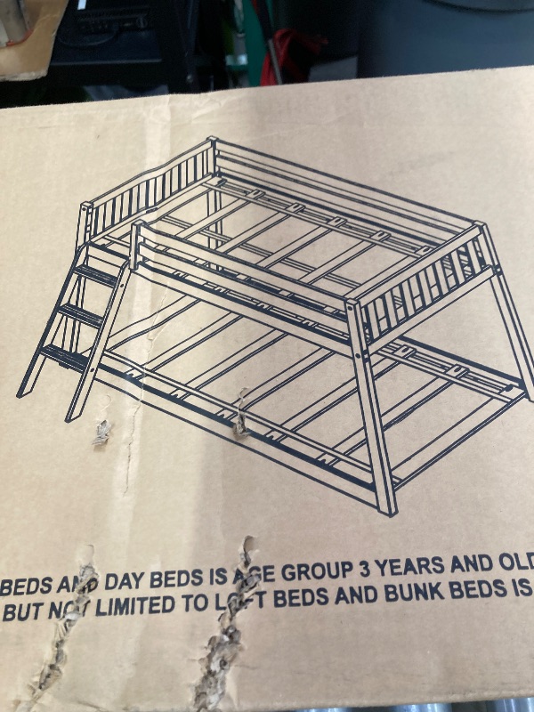 Photo 1 of ********MISSINGS PARTS******* Twin Over Twin Low Bunk Bed with Staircase