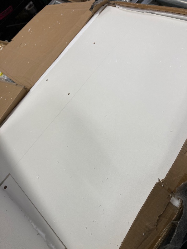 Photo 1 of ********MISSING MIRROR, MISSING PARTS***** VIRNAZ Vanity Set with Large Lighted Mirror & Power Outlet, Makeup Vanity Table Desk Chair Set for Bedroom, White
