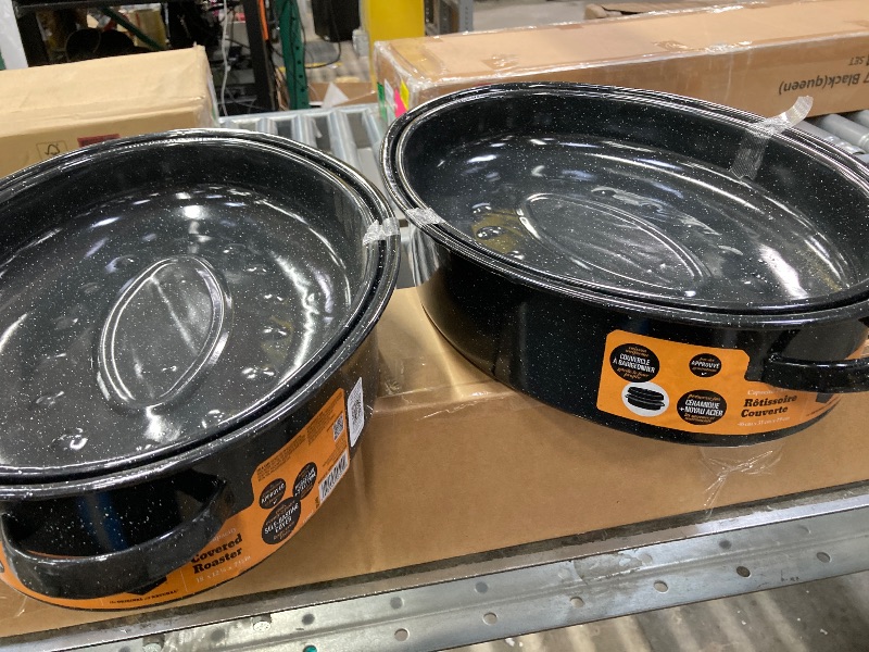 Photo 1 of ***2 PACK***** Granite Ware 18" Oval Roaster with Cover, Large Non-Stick Porcelain Enamel Roasting Pan, Even Heating, Dishwasher Safe, Durable Carbon Steel, Made in Mexico