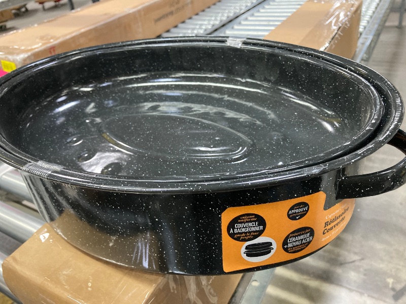 Photo 1 of ***2 PACK***** Granite Ware 18" Oval Roaster with Cover, Large Non-Stick Porcelain Enamel Roasting Pan, Even Heating, Dishwasher Safe, Durable Carbon Steel, Made in Mexico
