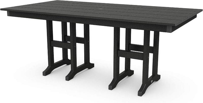 Photo 1 of ***MAY BE TABLETOP ONLY**LEGS MAY BE MISSING***POLYWOOD Lakeside Outdoor Dining Table, Black, All-Weather HDPE Patio Furniture, Made in USA, Deck, Garden, Pool***MAY BE TABLETOP ONLY**LEGS MAY BE MISSING***
