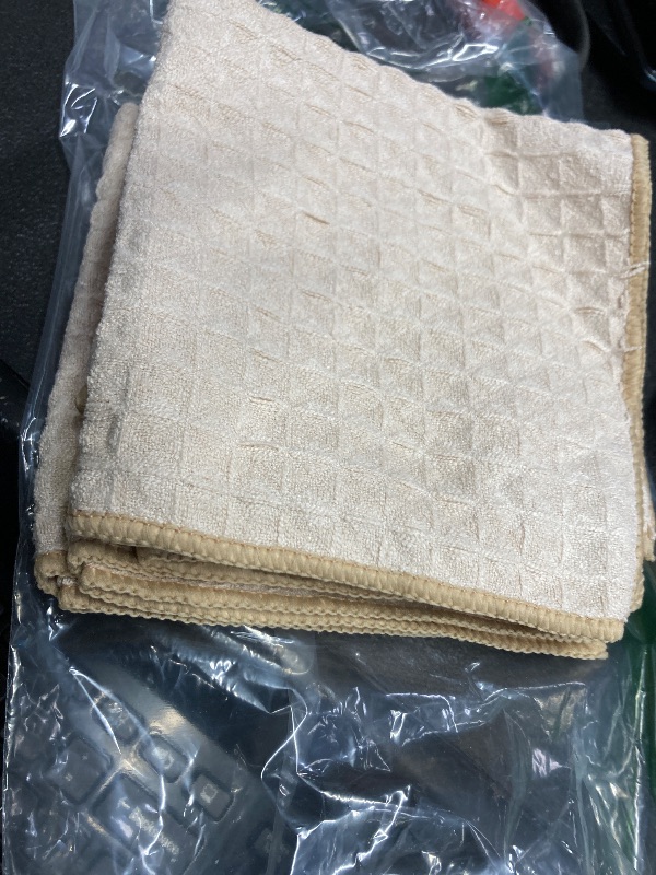 Photo 1 of  Waffle Pattern Cleaning Cloths, Reusable Absorbent Microfiber Cleaning Towels, Ultra Soft Microfiber Kitchen Cleaning Rags, 6 Pack,