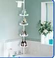 Photo 1 of ***ACTUAL ITEM IS BLACK AND WHITE***Corner Shower Caddy Tension Pole Home Tension Pole Shower Caddy With 4 Basket Shelves With Towel Bars, 4-Tier Bathroom Accessories Rust-Resistant Shower Organizer, Corner Shower Caddy for Bathroom***ACTUAL ITEM IS BLACK