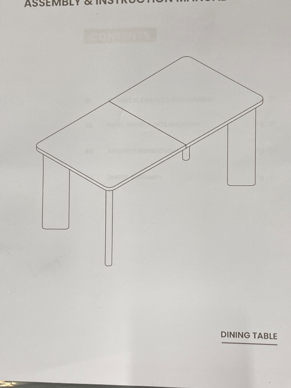 Photo 1 of ***MISSING PIECES -SELLING AS IS ONLY***MALOL Rectangular Dining Table , 63" Industrial Kitchen Table with 6 Tufted Parsons Dinner Chairs for Dining Room, Kitchen, Living Room, ***MISSING PIECES***