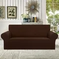 Photo 1 of ***2 ITEMS INCLUDED***Sanmadrola Couch Cover Water Resistant Stretch Sofa Slipcover Jacquard Furniture Protector for Kids Pets Dog Cat, Coffee, Loveseat***2 ITEMS INCLUDED***