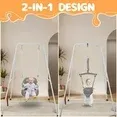 Photo 1 of  2 in 1 Baby Jumper and Bouncer, Baby Swing Outdoor, Toddler Swing Sets for Kids Age 1-3, PINK & BLUE
