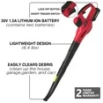 Photo 1 of ***CONTROL BOARD DOES NOT WORK***PowerSmart Brand New 20V Cordless Handheld Garden Leaf Blower with Two 2.0Ah Batteries and Charger***CONTROL BOARD DOES NOT WORK**