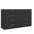 Photo 1 of 8 Drawer Double Dresser for Adults, Black Woodgrain
