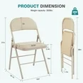 Photo 1 of 2 Pack Folding Chairs – Portable, Space-Saving, Sturdy Steel Frame with Comfortable Padded Seat for Indoor/Outdoor Use, Kahki