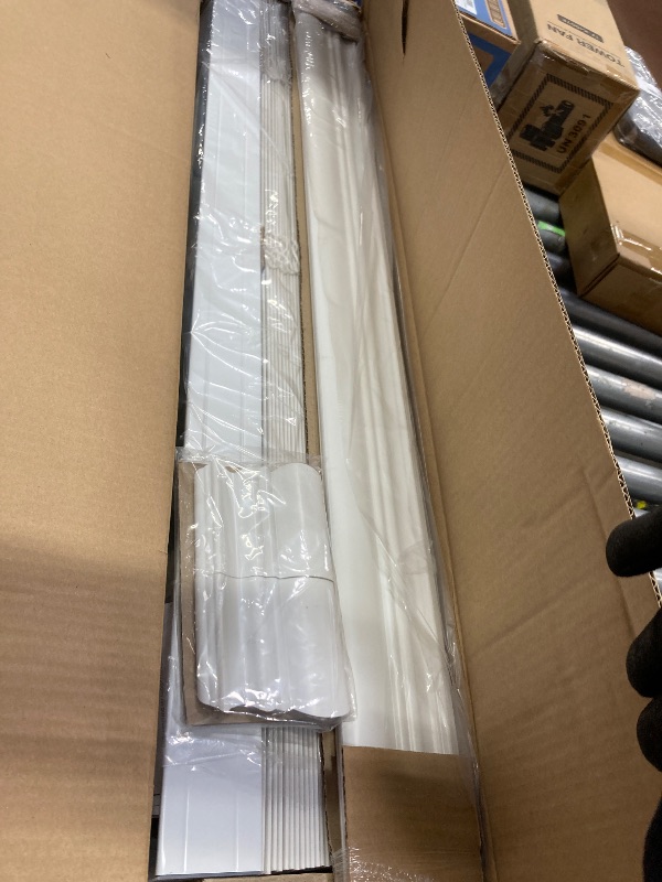 Photo 1 of 2" Cordless Faux Wood Horizontal Blinds, White, 34"W X 60"H