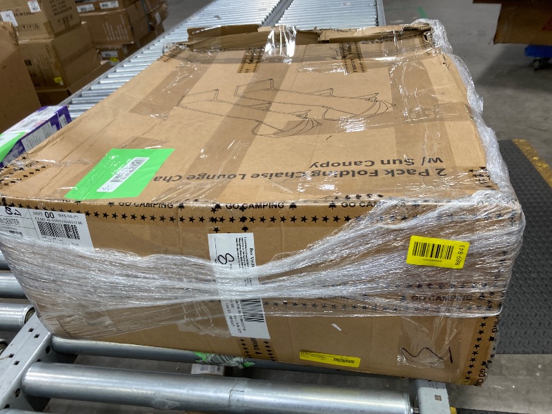 Photo 1 of **A little dirty**2 Pack Outdoor Lounge Chair, Tanning Chair with Sunshade Roof, Adjustable Backrest Folding Chaise Lounge, Reclining Beach Bed for Beach, Camping, Hiking -Yellow