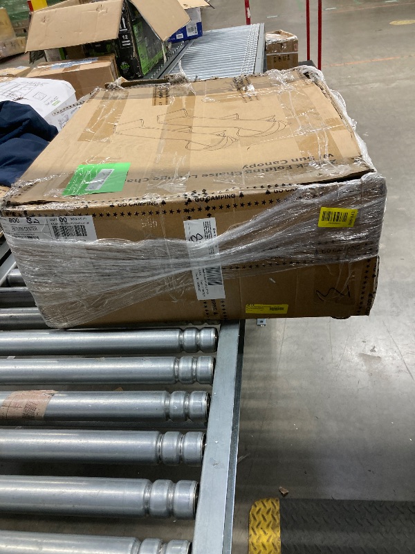 Photo 1 of **A little dirty**2 Pack Outdoor Lounge Chair, Tanning Chair with Sunshade Roof, Adjustable Backrest Folding Chaise Lounge, Reclining Beach Bed for Beach, Camping, Hiking -Yellow