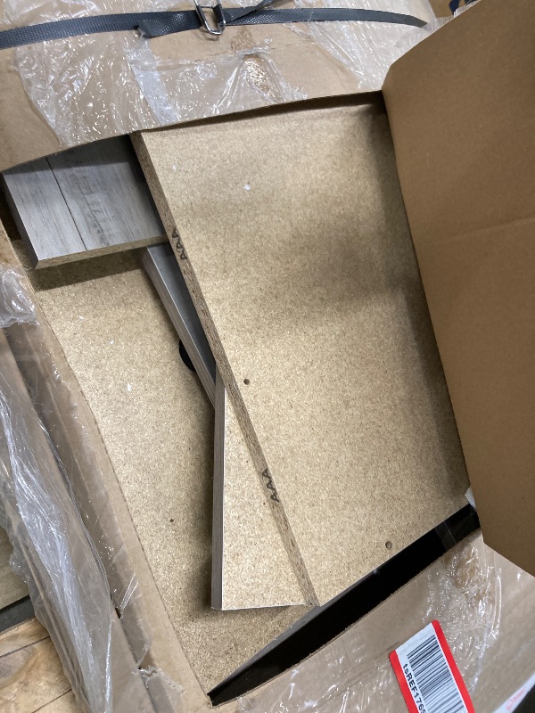 Photo 1 of ***BOX 2 OF 2 ONLY INCLUDED***Sauder Palladia L Shaped Desk with Drawers, Office Desk with File Cabinet Storage, Cable Management, Keyboard Tray, in Split Oak finish***BOX 2 OF 2 ONLY INCLUDED***