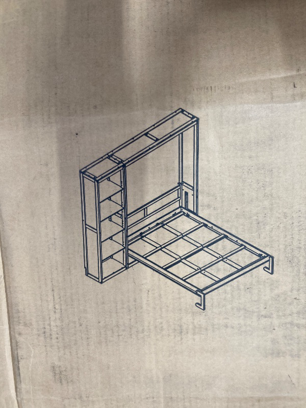 Photo 1 of ***BOX 2 OF 3 ONLY***QUEEN MURPHY BED WITH STORAGE SHELVES, WHITE***BOX 2 OF 3 ONLY***
