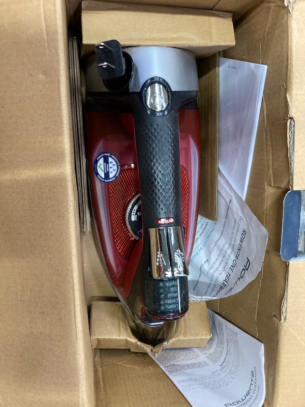 Photo 1 of ***DOES NOT TURN ON***Rowenta Iron, Focus Excellence Stainless Steel Soleplate Steam Iron for Clothes, Retractable Cord, 400+ Microsteam Holes, Powerful steam, LED Display, 1750 W Ironing Clothes, Cordreel, Red DW5433***DOES NOT TURN ON***