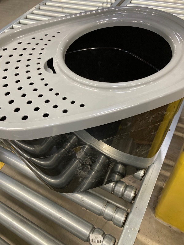Photo 1 of ***(MISSING SCOOP-SELLING AS IS)***
IRIS USA Top Entry Cat Litter Box, Large Enclosed with Litter Catching Lid , Dog Proof, Cat Litter Box, Black/Gray