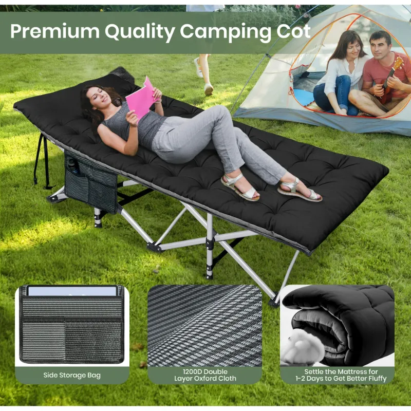 Photo 1 of ***only mattress*** GVDV Folding Camping Cot with 2 Sided Comfort Mattress, 1200D Double Layer Oxford Folding Bed, Portable Sleeping Bed for Camp Office Nap Beach Travel