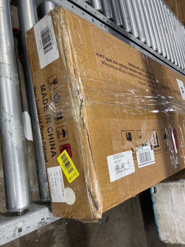 Photo 1 of ***(MISSING PARTS - SELLING AS IS )***
Zevemomo Tempered Glass Display Cabinet with Lights, 4-Tier Curio Cabinet with Glass Doors and Lock, Glass Display Case for Collectibles, for Living Room, Bedroom, Office, Double Door, White