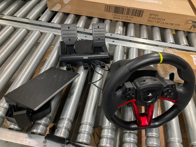 Photo 1 of **MISSING USB***Hori SPF-022U Gaming Controller Black Steering Wheel + Pedals PC PlayStation 4 PlayStation 5