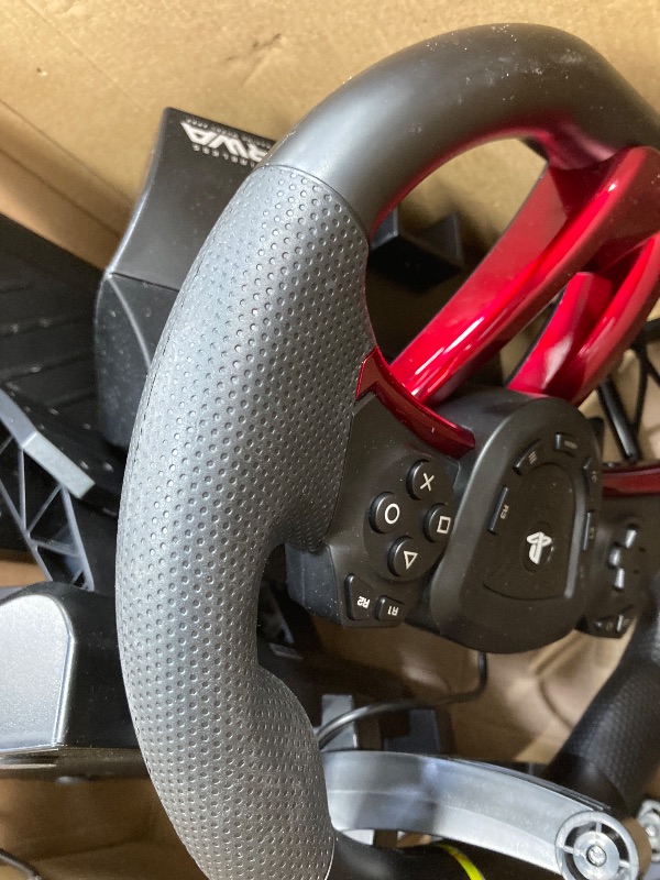 Photo 1 of **MISSING USB***Hori SPF-022U Gaming Controller Black Steering Wheel + Pedals PC PlayStation 4 PlayStation 5