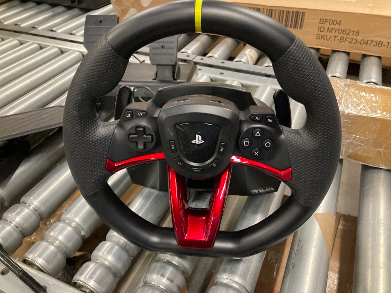 Photo 1 of **MISSING USB***Hori SPF-022U Gaming Controller Black Steering Wheel + Pedals PC PlayStation 4 PlayStation 5