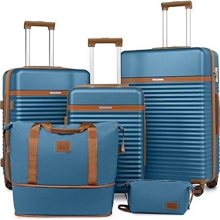 Photo 1 of **MISSING BOTH SMALL CARRY ON BAGS***Joyway - 5 Luggage Sets ABS Hardside Spinner Luggage -?Expandable Suitcase20 24 ?28-in Checked Luggage-Deep Blue