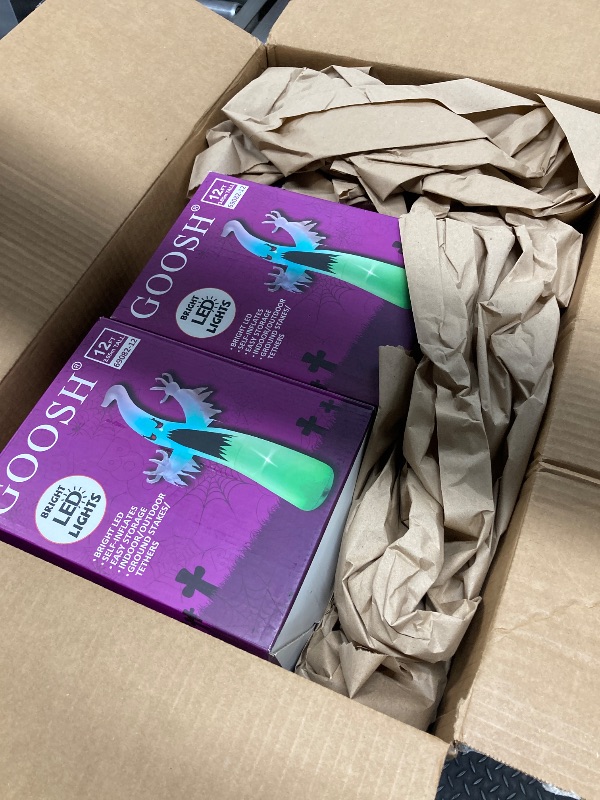 Photo 1 of 10Ft Long Halloween Inflatable Decorations with LED Lights, Happy Halloween Sign with Pumpkin and Cat for Yard Lawn Yard Home Party Indoor Outdoor