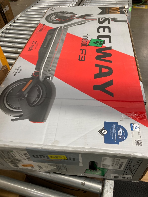 Photo 1 of **MISSING CHARGER**
SIMILAR BIKE IN A BOX FOR Segway Ninebot F3 Electric Scooter, 20 MPH w/ 44-Mile Range, 10" Tubeless Tires, Front Hydraulic & Rear Elastomer Suspension, UL2271/2272 Certified