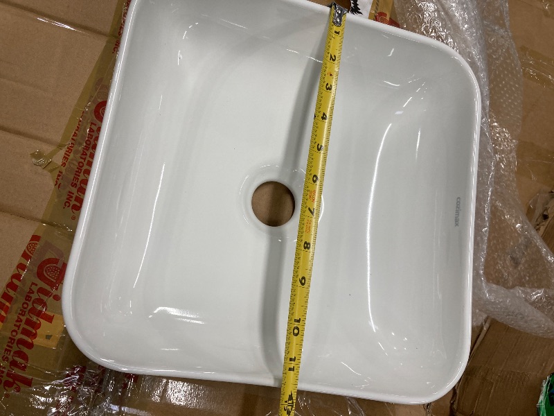 Photo 1 of ***(PARTS ONLY White Ceramic Sink & Tempered Glass Counter Top) SELLING AS PARTS ONLY***COZIMAX Soul White Ceramic Sink, Tempered Glass Countertop,
