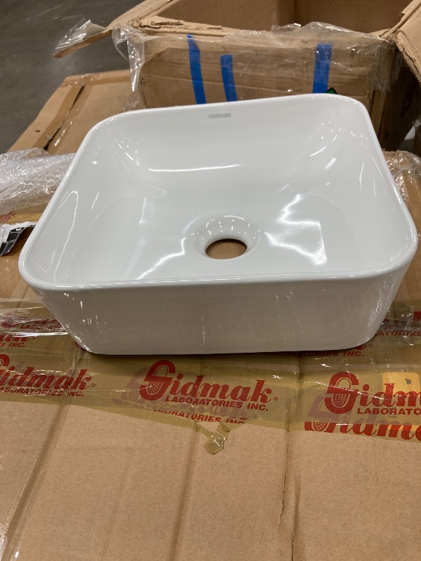 Photo 1 of ***(PARTS ONLY White Ceramic Sink & Tempered Glass Counter Top) SELLING AS PARTS ONLY***COZIMAX Soul White Ceramic Sink, Tempered Glass Countertop,