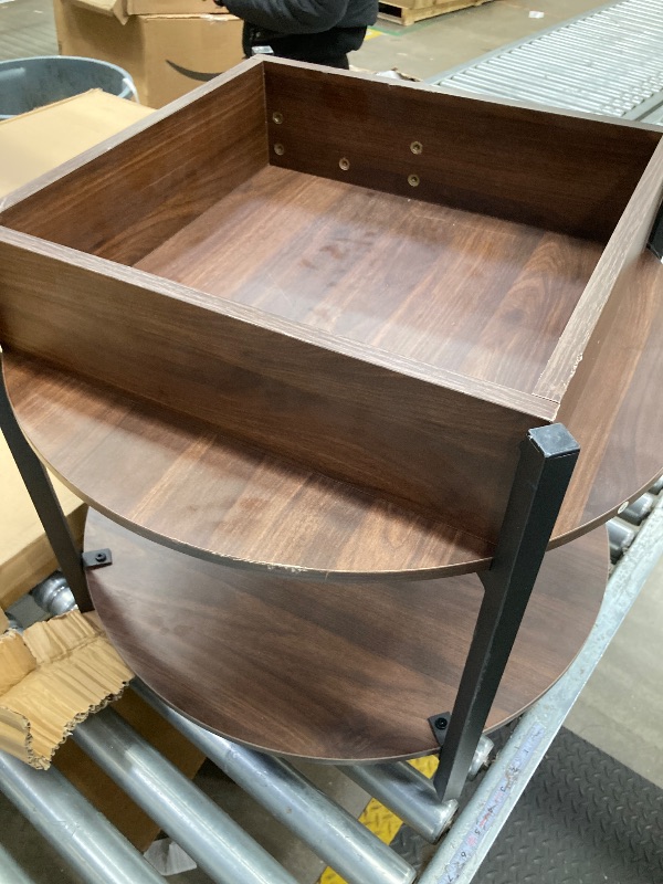 Photo 1 of ***DAMAGED-MISSING PARTS -SELLING AS IS***
GUNAITO Round Lift Top Small Coffee Table on Wheels with Storage, Modern Farmhouse Center Table with Shelf Small Circle Table for Living Room, Walnut