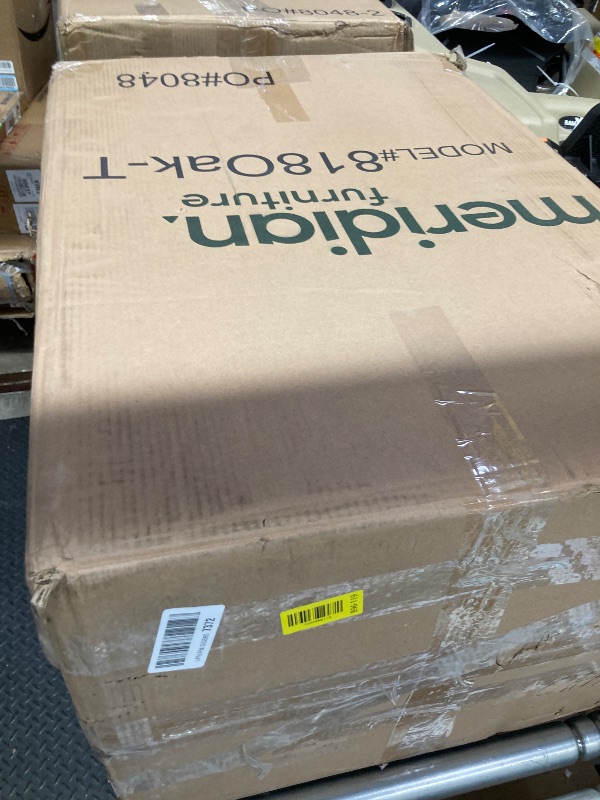 Photo 1 of ---------------- NO TABLE TOP INCLUDED ----------- Meridian Furniture 818Oak-T Astrid Collection Modern | Contemporary Vanity/Desk/Console Table with Rich Natural Oak Finish, Solid Wood and Oak Veneer, Fluted Wood, 52" W x 14" D x 30" H, Natural