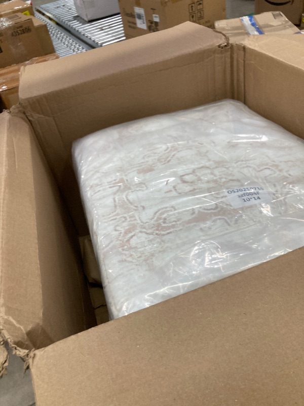 Photo 1 of 10x14 Area Rugs for Living Room: Washable Rug Vintage Large Rugs Soft Non Slip Low Pile Rug Floral Distressed Floor Carpet for Bedroom Nursery Dining Room Home Office (Beige,10'x14')