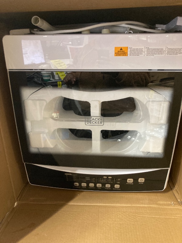 Photo 1 of BLACK+DECKER Small Portable Washer, Washing Machine for Household Use, Portable Washer 2.0 Cu. Ft. with 6 Cycles, Transparent Lid & LED Display