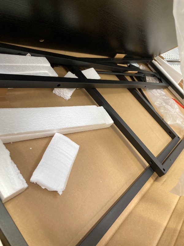 Photo 1 of *******MISSING PARTS*******edx Small Desk Fabric Drawers & Storage Shelves, Home Office Computer Desk, Writing Desk Small Space Desk Study Table for Home, Bedroom, 48 Inch, Balck