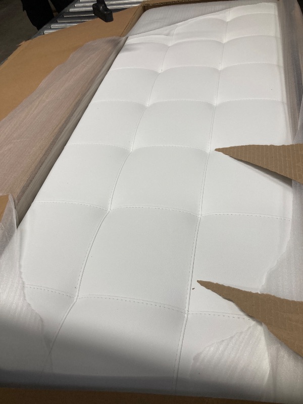 Photo 1 of **HEADBOARD ONLY**Modway Lily Tufted Faux Leather Upholstered Queen Headboard in White