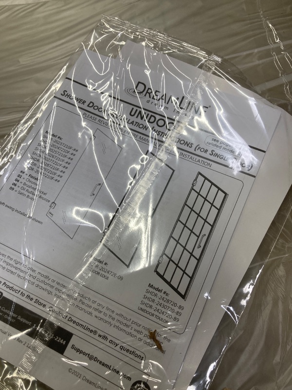 Photo 1 of ******PARTIAL SET******** DreamLine Unidoor Plus 58-58 1/2 in. W x 72 in. H Frameless Hinged Shower Door in Oil Rubbed Bronze, SHDR-245807210-06