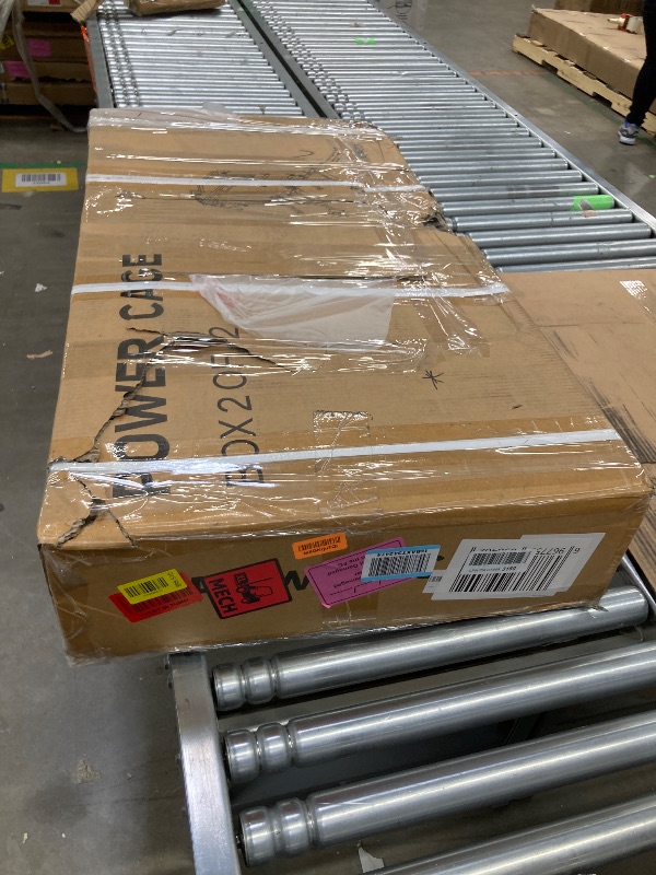 Photo 1 of **BOX 2 OF 2 ONLY/INCOMPLETE SET***Power Cage, 2000LB Squat Rack for Home Gym, Dual Pulley Cable Crossover System, Multi-Function Free Weight Home Gym Workout Machine with Bench Attachments, Red