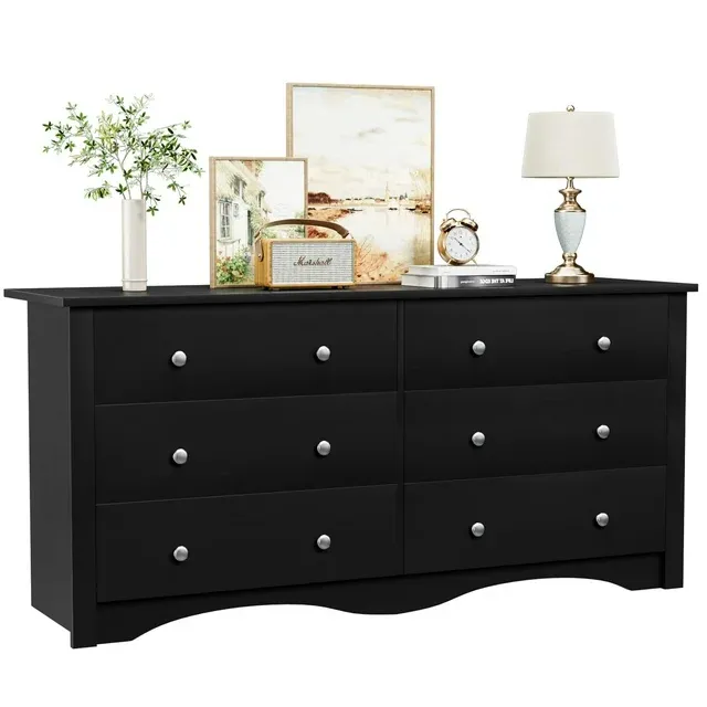 Photo 1 of ******photo reference****** Furmax 6 Drawer Double Dresser, Wide Wood Chest of Drawers Storage Tower Storage for Living Room Bedroom