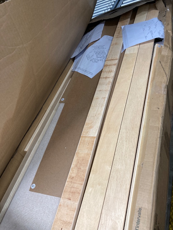 Photo 1 of **************BOX 1 OF 2/1 DE 2******* Lyngins Full Size Bed Frame with Headboard, Upholstered Platform Bed with 1 Twin Size Trundle and 2 Drawers, Linen Fabric Trundle Beds for Bedroom and Guestroom - Beige/Cream