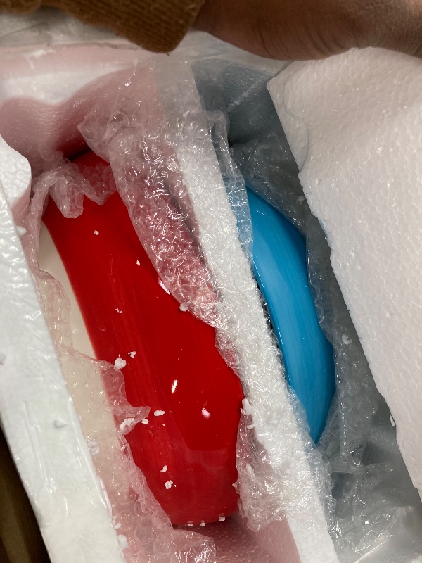 Photo 1 of 10 Inch Large Serving Bowls, 78 Oz Bohemian Style Salad Bowl, Colorful Red Blue Ceramic Bowl Set of 2, Decorative Serving Dishes for Entertaining, Vibrant Fruit Pasta Soup Bowl Dining Essentials