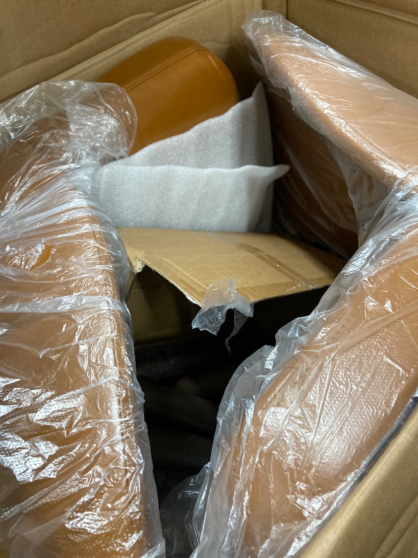 Photo 1 of *******ONLY 2PCS****** COLAMY Upholstered Dining Chairs Set of 4, Modern PU Leather Dining Room Kitchen Side Chair with Padded Seat and Wood Legs Restaurant/Cafe,Light Brown