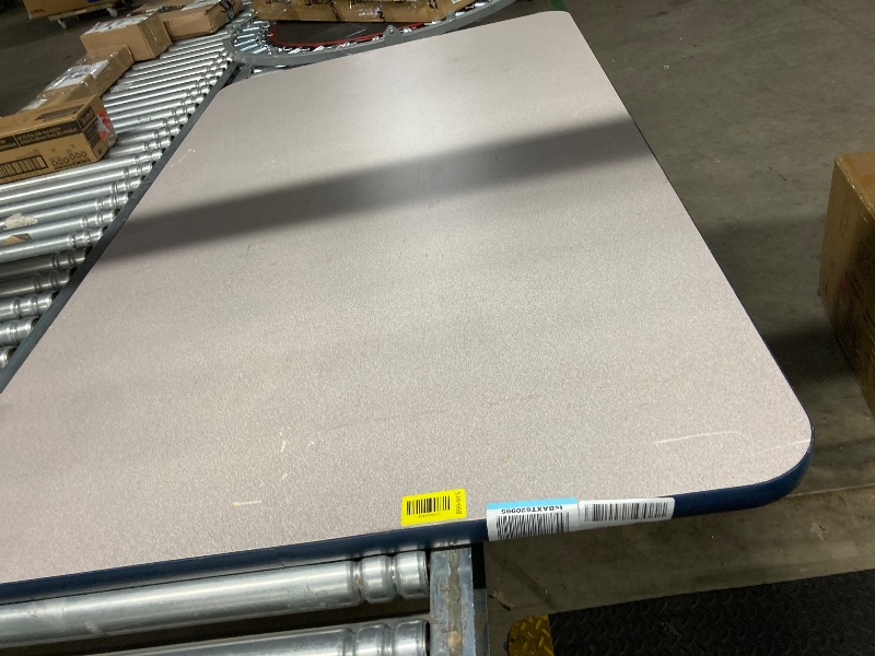 Photo 1 of *******missing parts****** FDP Mobile Rectangle Activity School and Office Table (36 x 60 inch), Super Legs with Glides and Casters, Adjustable Height 19-30 inches - Gray Top and Navy Edge