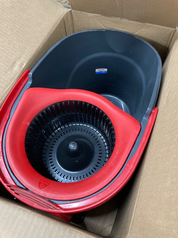 Photo 1 of *******missing parts****** O-Cedar EasyWring Microfiber Spin Mop, Bucket Floor Cleaning System, Red, Gray, Standard