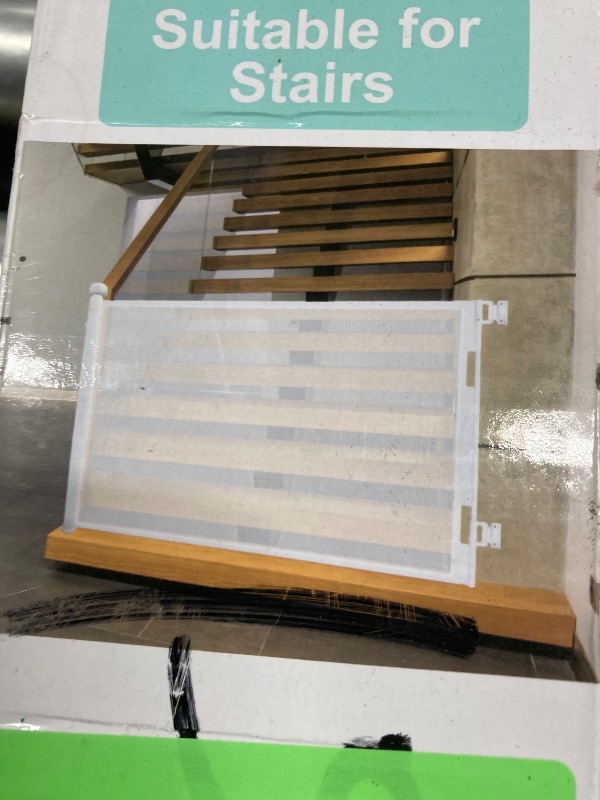 Photo 1 of  Retractable Baby Safety Gate for Baby and Pet Extends to 71" Wide 35" Tall Child Safety Gate Mesh Gate for Stairs, Doorways,Hallways