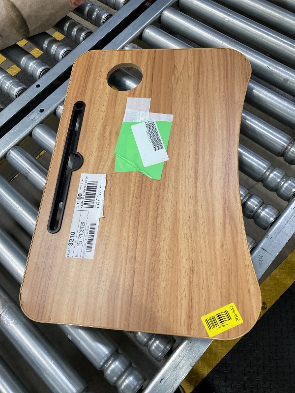 Photo 1 of ***(DAMAGE -SELLING AS IS )***
PHANCIR Foldable Lap Desk, 23.6 Inch Portable Wood Laptop Desk Table Workspace Office Organizer Bed Sofa Tray with Slots/Cup Holder/Drawer, Anti-Slip for Reading Writing Eating Watching, Walnut