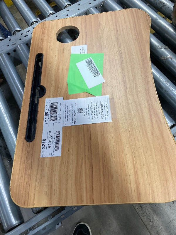 Photo 1 of ***(DAMAGE -SELLING AS IS )***
PHANCIR Foldable Lap Desk, 23.6 Inch Portable Wood Laptop Desk Table Workspace Office Organizer Bed Sofa Tray with Slots/Cup Holder/Drawer, Anti-Slip for Reading Writing Eating Watching, Walnut