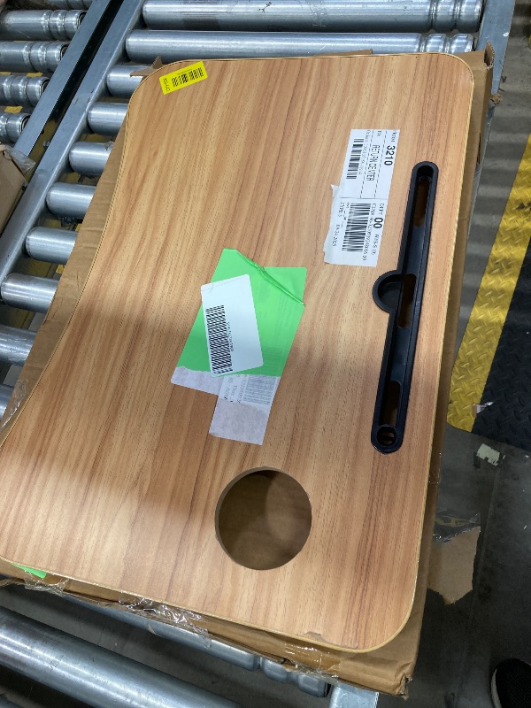 Photo 1 of ***(DAMAGE -SELLING AS IS )***
PHANCIR Foldable Lap Desk, 23.6 Inch Portable Wood Laptop Desk Table Workspace Office Organizer Bed Sofa Tray with Slots/Cup Holder/Drawer, Anti-Slip for Reading Writing Eating Watching, Walnut