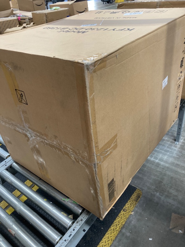 Photo 1 of (STOCK PHOTO IS LIGHT GREY. PLZ SEE ACTUAL PICTURE. ITS WHITE).KISLOT Upholstered Dining Chair with Casters No Assembly Modern Barrel Armchair with Rollers for Diningroom Bedroom Livingroom Reading Room, WHITE (STOCK PHOTO IS LIGHT GREY. PLZ SEE ACTUAL PI